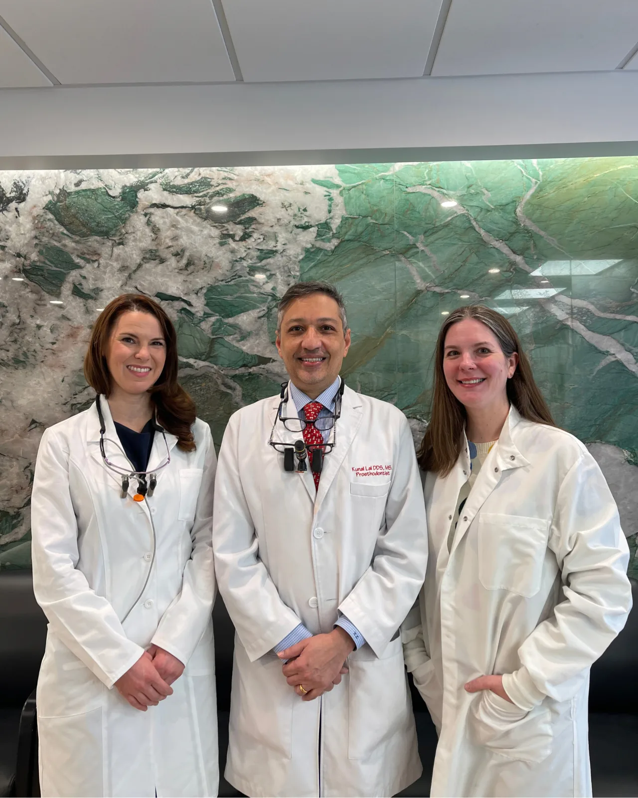 Dr. Allison Wisniewski, Dr. Kunal Lal and Ms. Lal at the practice