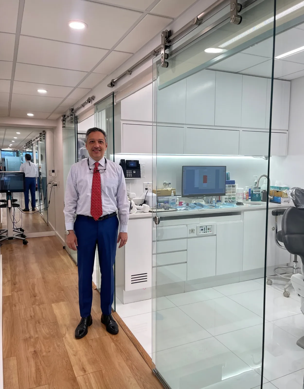 Dr. Kunal Lal in the corridor outside the treatment rooms at the Midtown East practice