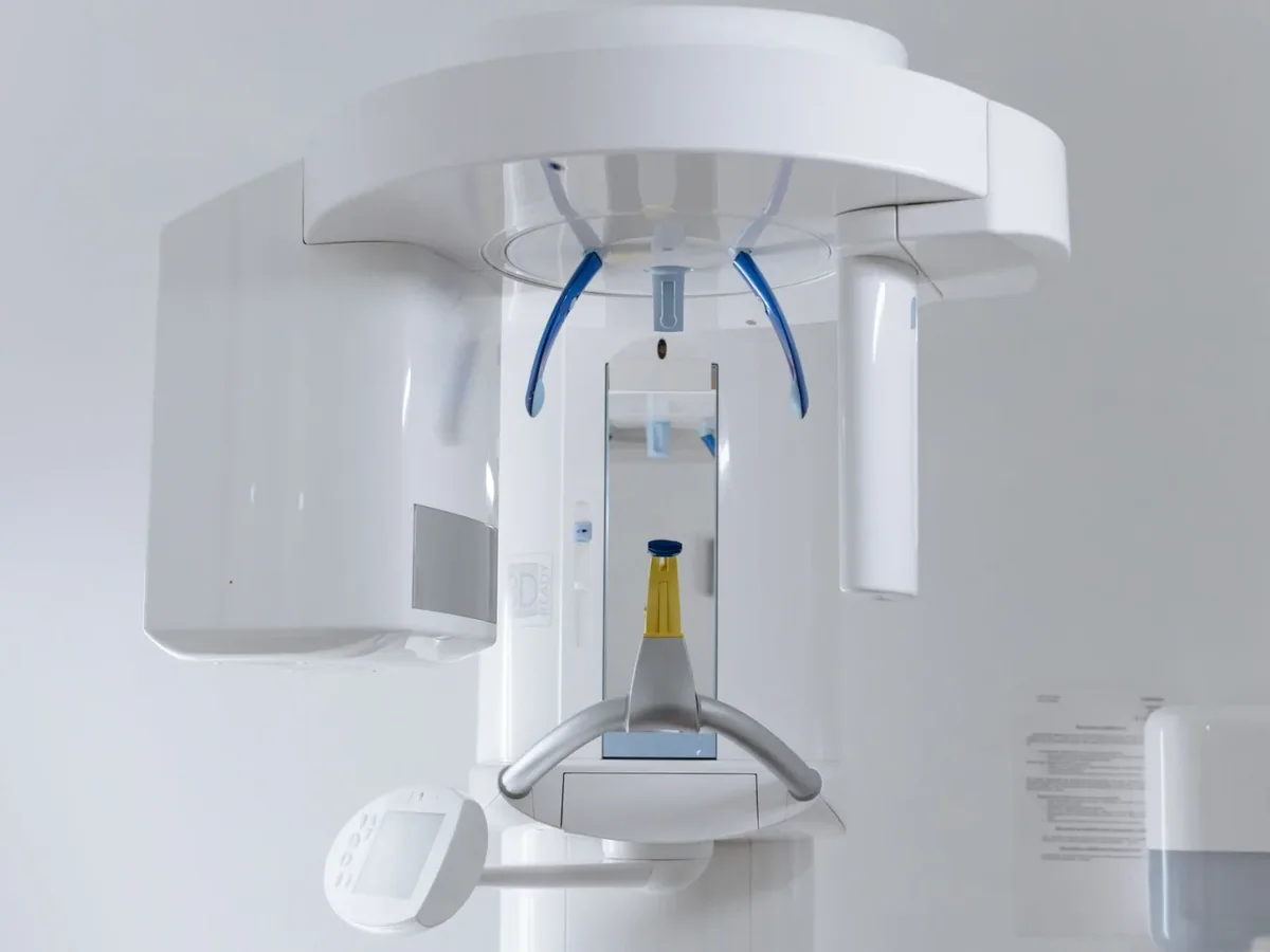 A cone beam CT (3D dental x-ray) unit